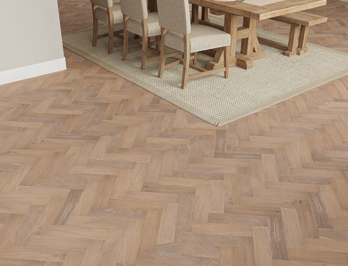 Regent Oak Grey Smoked Brushed Herringbone Engineered Wood Flooring | UV Lacquered | 80 x 300 x 10/3mm