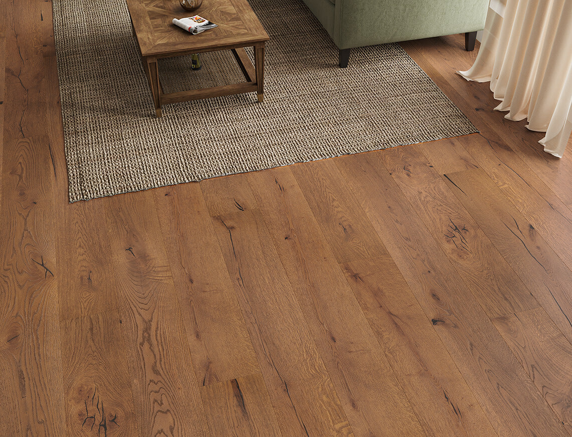 Rowntree Oak Natural Hand Sanded Plank Engineered Wood Flooring | Matt Lacquered | 220 x 2200 x 15/4mm