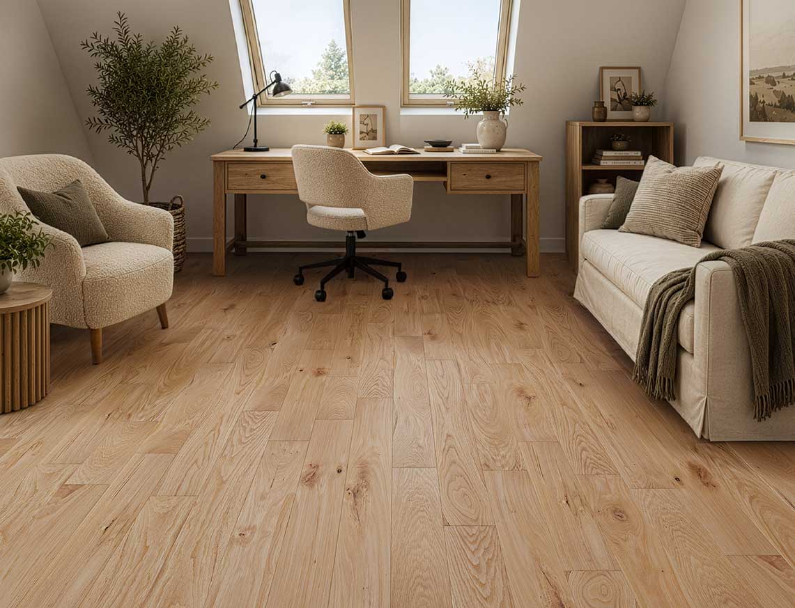 Ludlow Oak Brushed Plank Solid Wood Flooring | UV Oiled | 125 x 300-1200 x 18mm