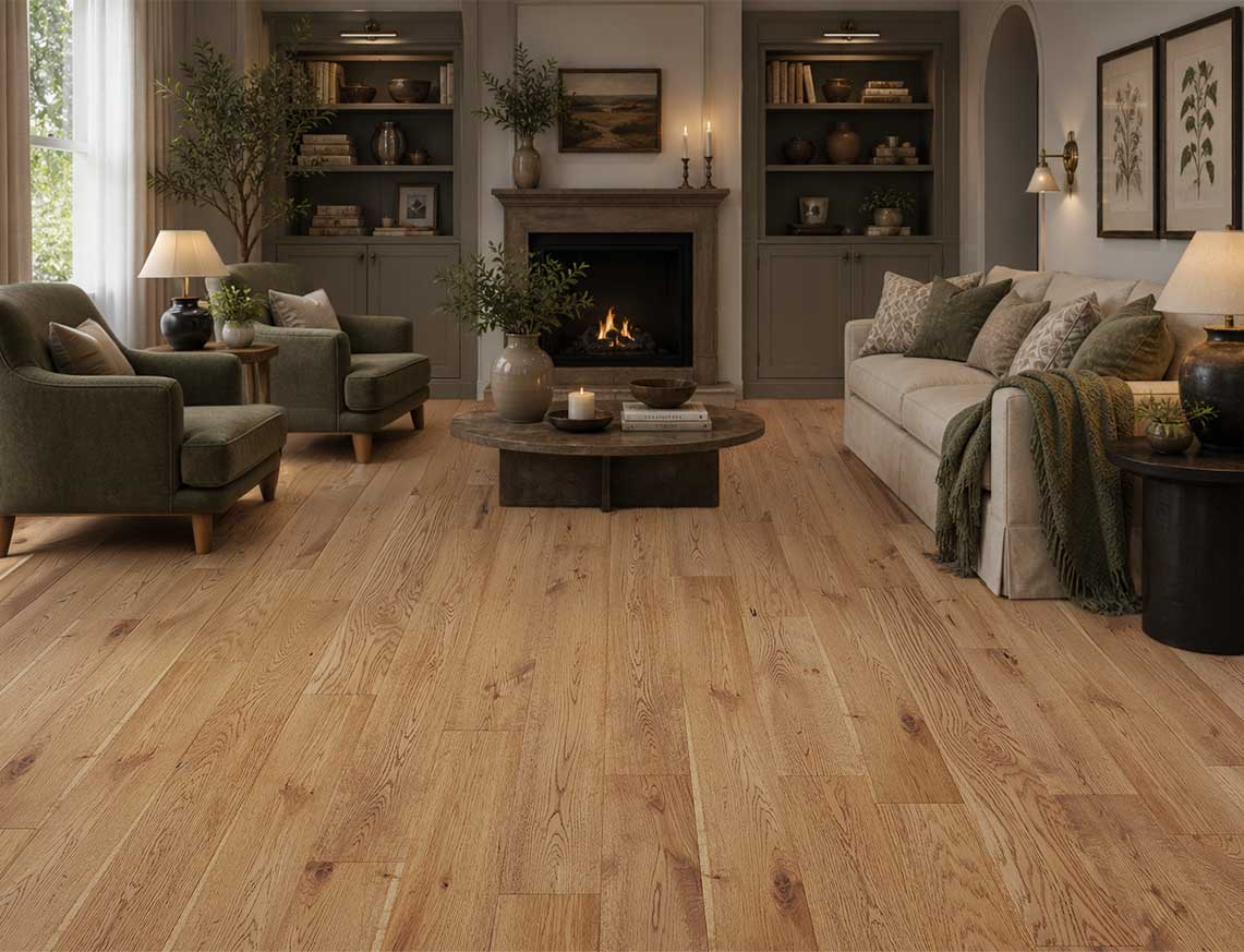Harley Oak Brushed Hand Scraped Plank Solid Wood Flooring | UV Oiled | 125 x 300-1200 x 18mm