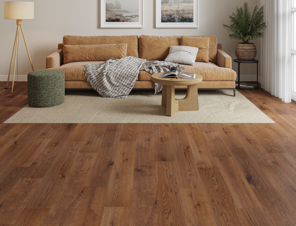 Fulbourn Oak Golden Handscraped Plank Solid Wood Flooring | UV Lacquered | 150 x 300-1200 x 18mm