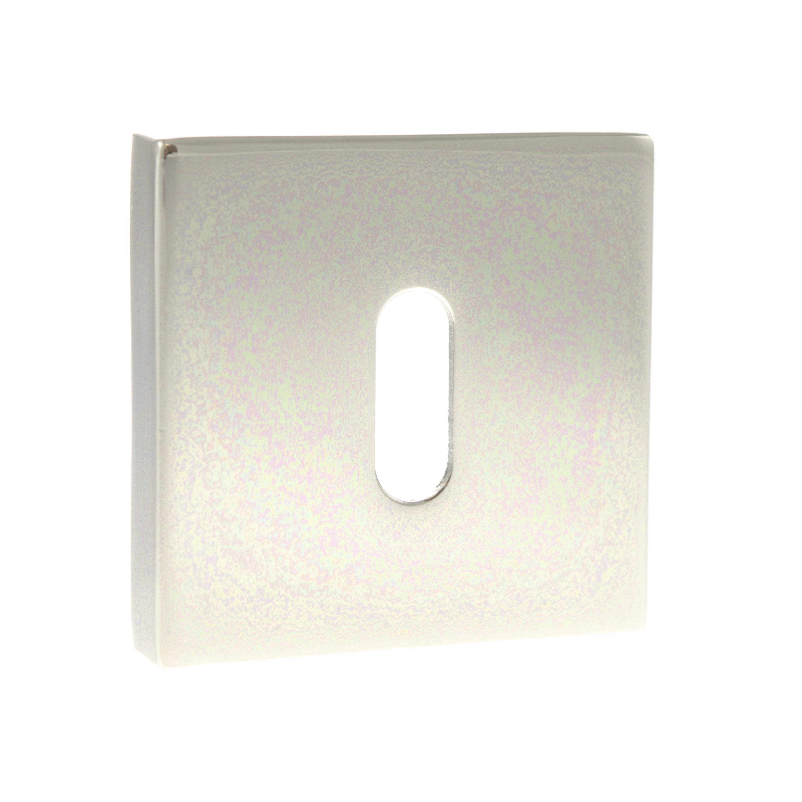 Atlantic Senza Pari Key Escutcheons on Flush Square Rose - Polished Nickel