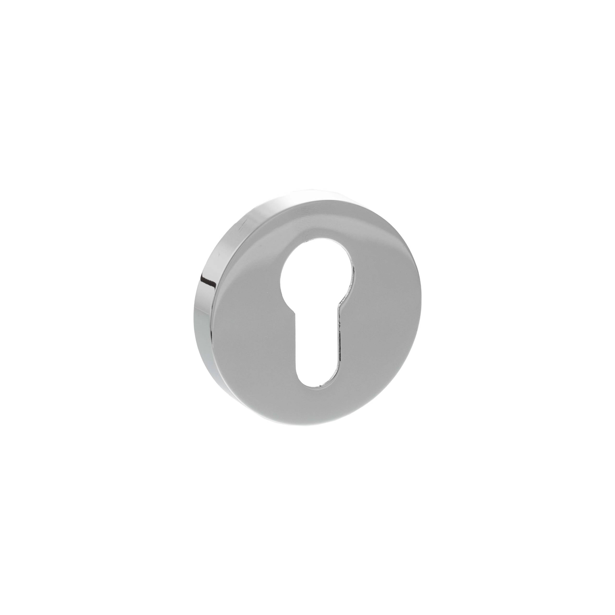 Atlantic Senza Pari Euro Escutcheons on Minimal Round Rose - Polished Chrome