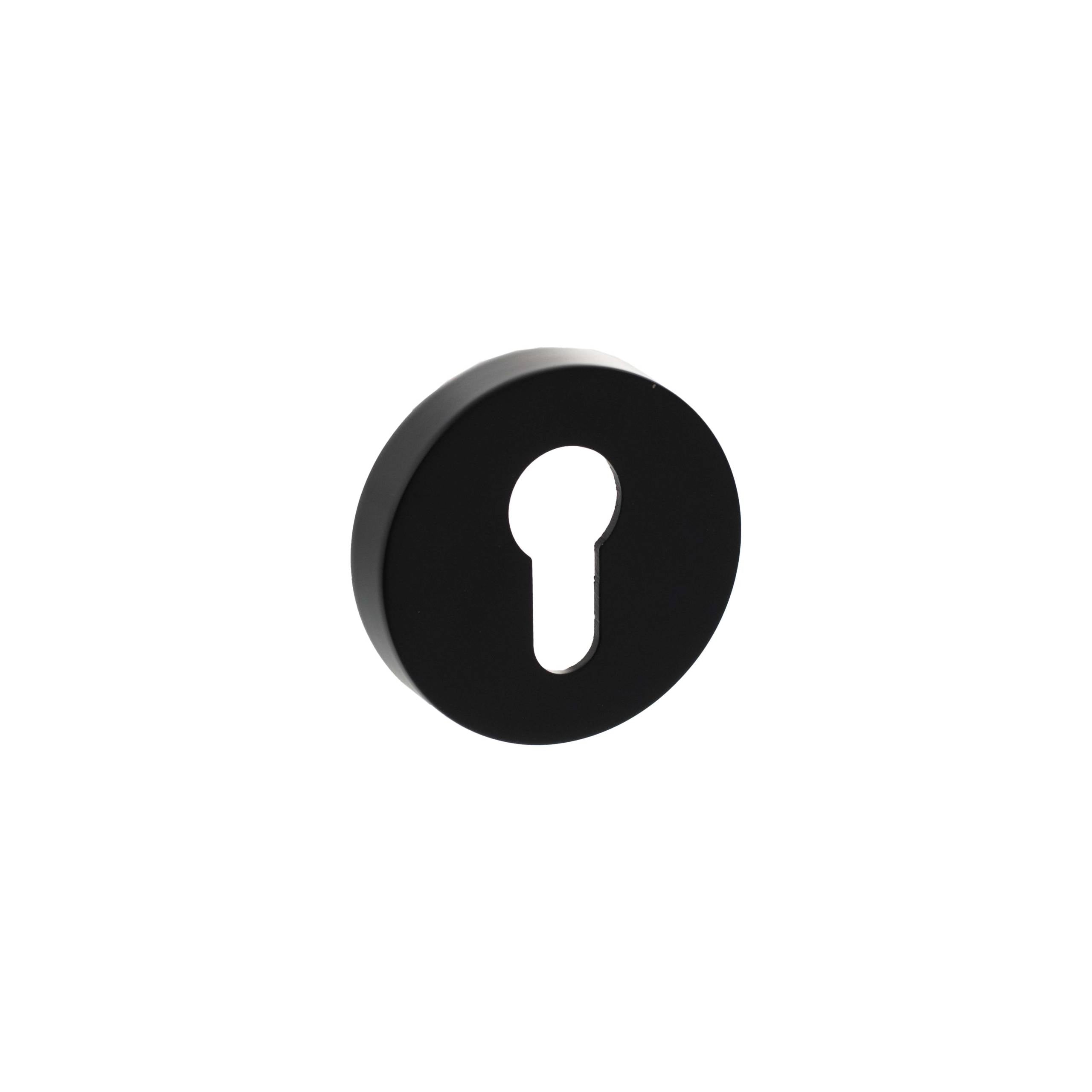 Atlantic Senza Pari Euro Escutcheons on Round Rose - Matt Black