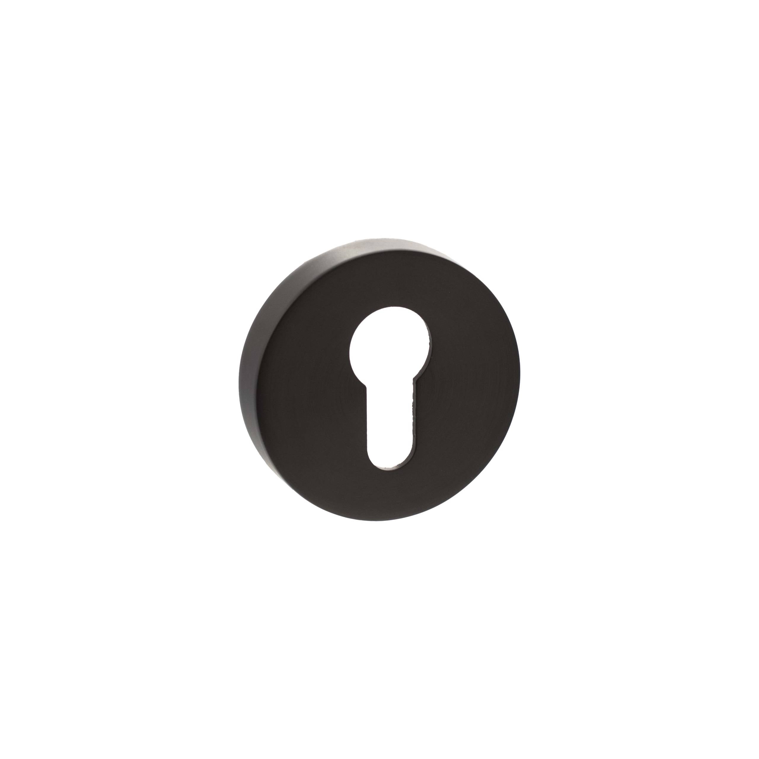 Atlantic Senza Pari Euro Escutcheons on Round Rose - Urban Dark Bronze