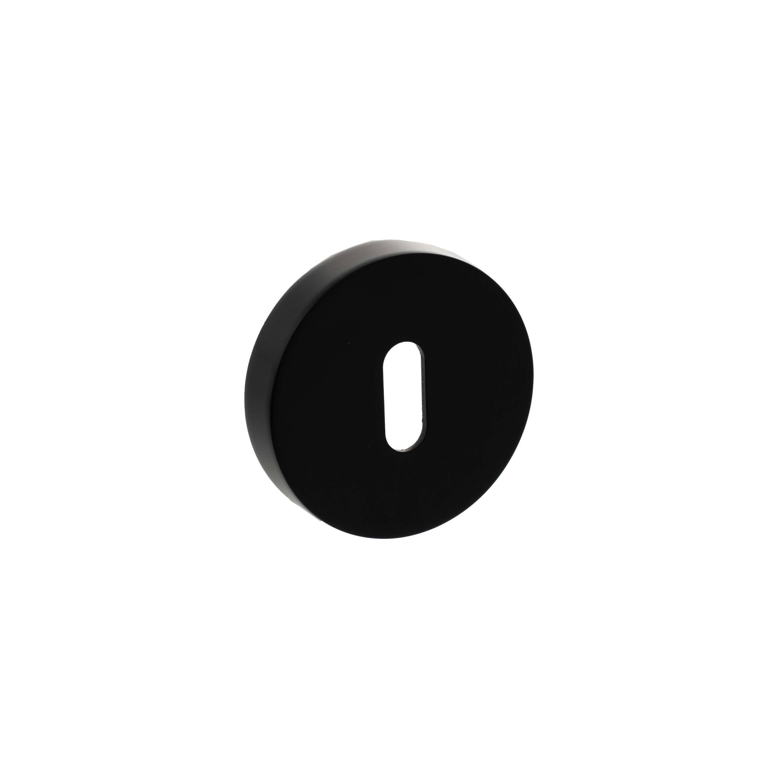 Atlantic Senza Pari Key Escutcheons on Round Rose - Matt Black