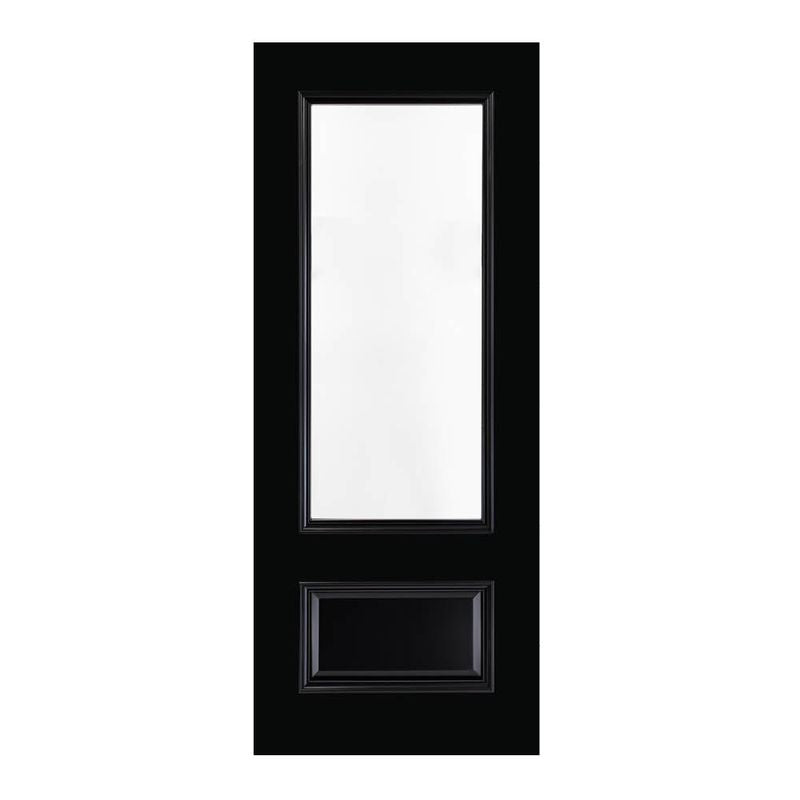 Pre-Assembled Sandringham Black Pre-Finished Bevelled Glazed Fire Door Set