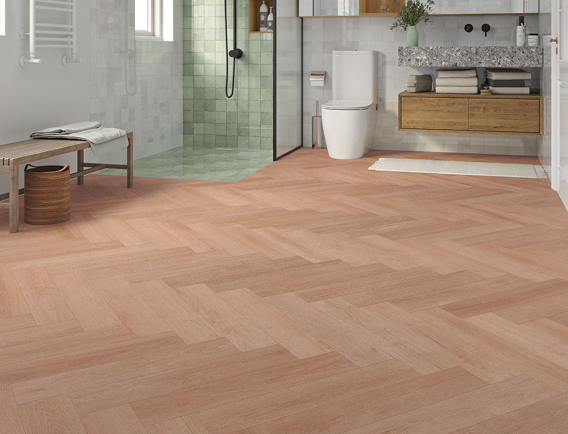 Scarista Oak Natural Brushed Oak Herringbone LVT Flooring | 127 x 635 x 8/0.17mm