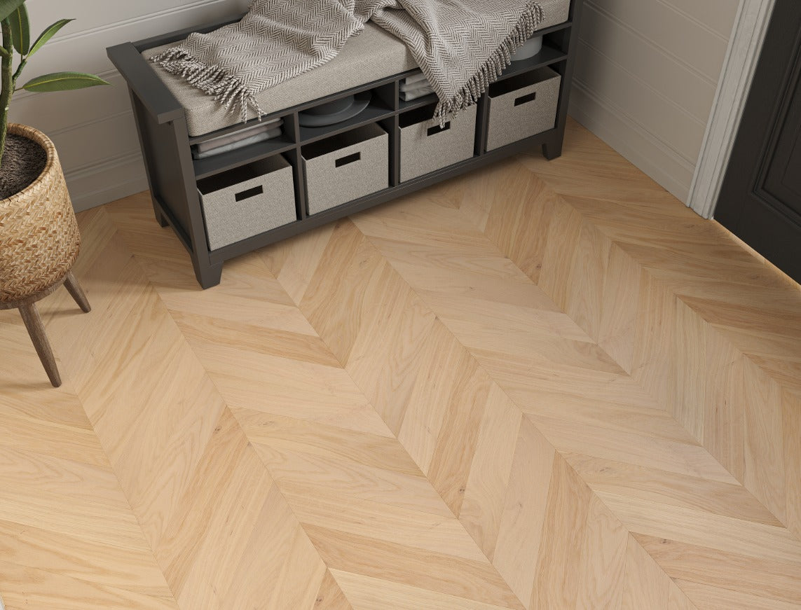 Sheringham Oak Smooth Chevron Engineered Wood Flooring | Invisible UV Oiled | 90 x 510 x 14/3mm