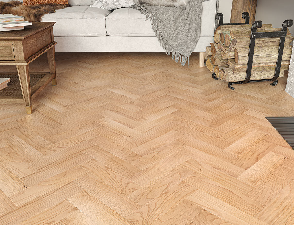 Swinley Oak Natural Smooth Herringbone Engineered Wood Flooring | UV Lacquered | 80 x 300 x 10/3mm
