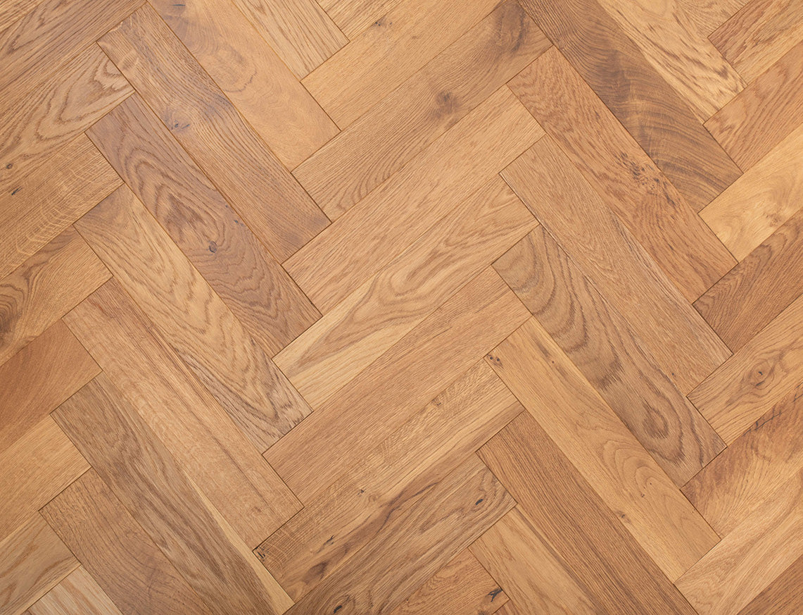 Upton Oak Smoked Brushed Herringbone Engineered Wood Flooring | UV Lacquered | 90 x 400 x 15/4mm