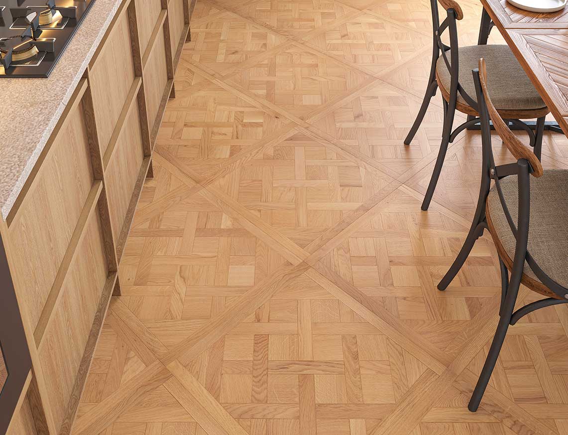 Charme Oak Natural Brushed Versailles Engineered Wood Flooring | UV Oiled | 600 x 600 x 14/3mm