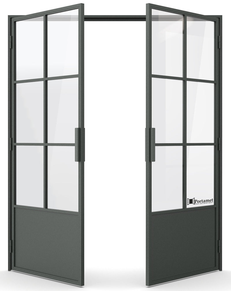 Portamet by Sfarzo - Barcelona Classic Double-Leaf Steel Glazed Crittal Style Door