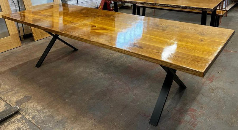 Joinery Solid Oak High Gloss Dining Table - 2800mm x 1000mm