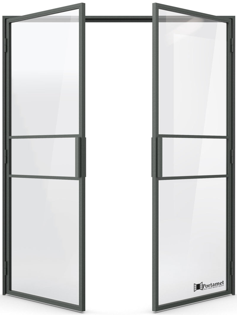 Portamet by Sfarzo - Italia Classic Double-Leaf Steel Glazed Crittal Style Door