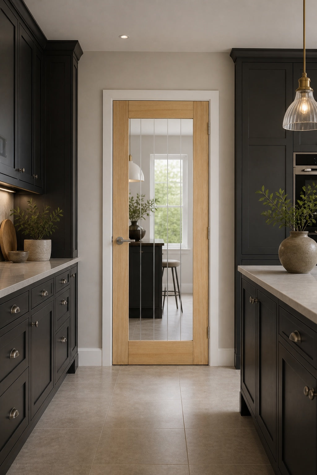Pre-Assembled Oak Mexicano Pattern 10 Pre-finished Clear Glazed Door Set
