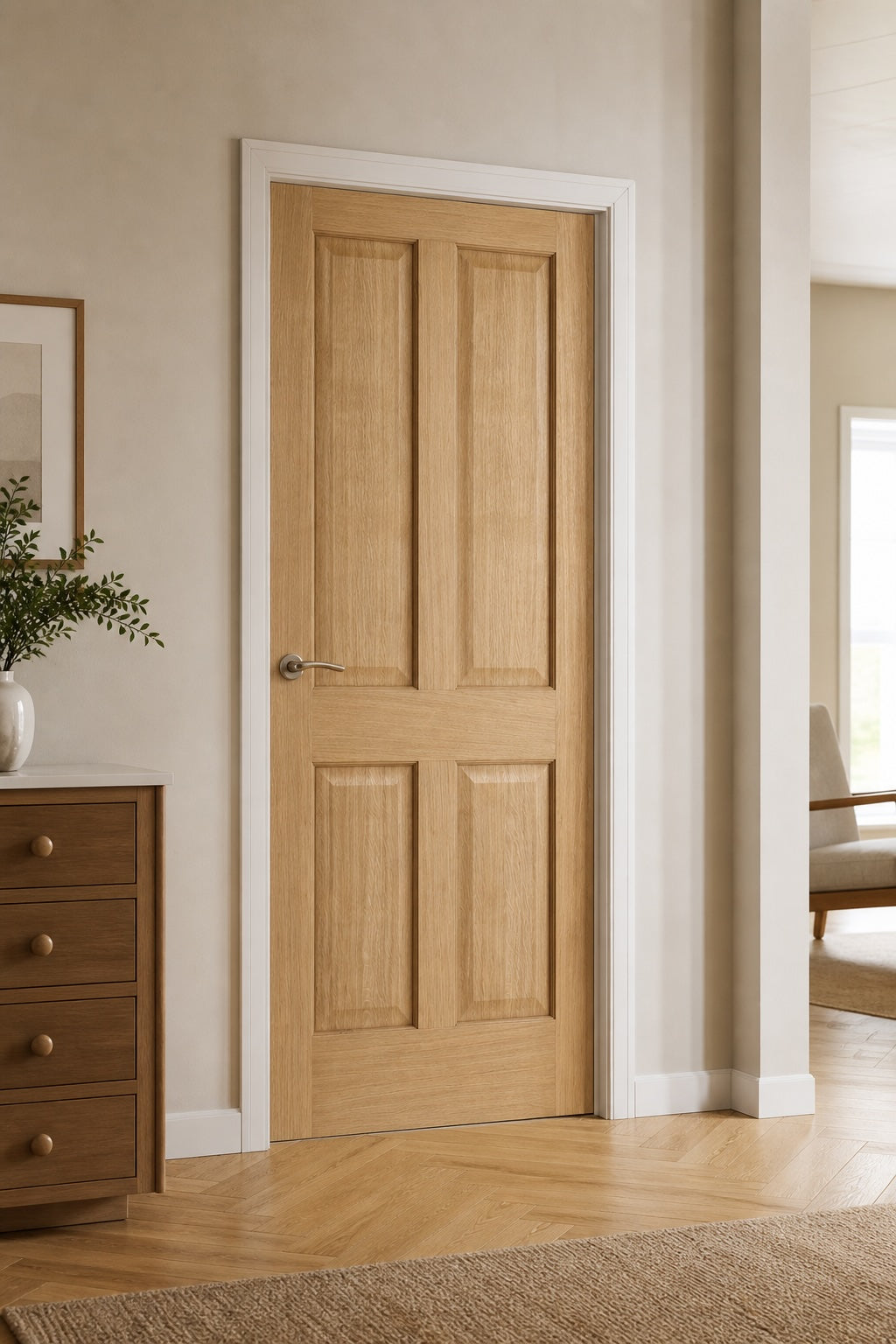 LPD Prefinished Oak Regency 4P Fire Door