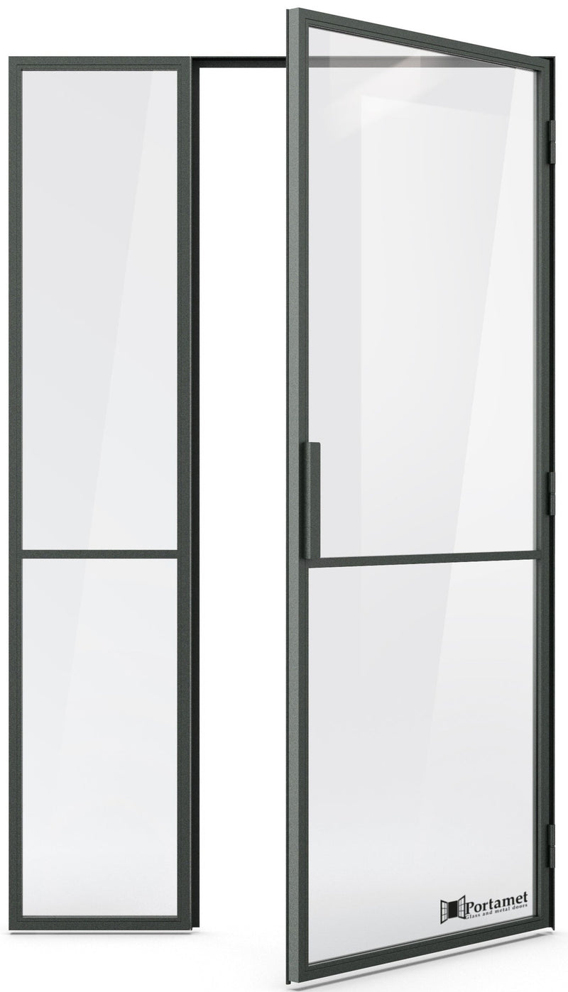 Portamet by Sfarzo - Madrid Classic Steel Glazed Crittal Style Door with a Fixel Panel