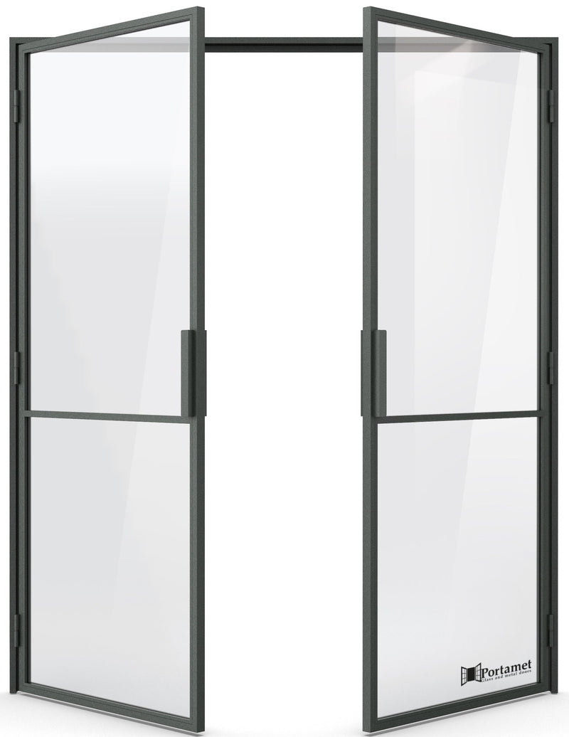 Portamet by Sfarzo - Madrid Classic Double-Leaf Steel Glazed Crittal Style Door