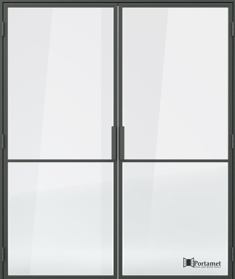 Portamet by Sfarzo - Madrid Classic Double-Leaf Steel Glazed Crittal Style Door