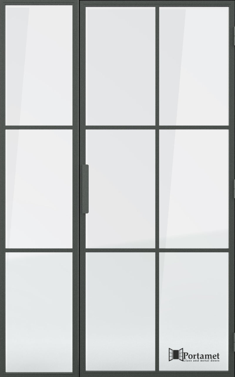 Portamet by Sfarzo - Malmo Classic Steel Glazed Crittal Style Door with a Fixel Panel