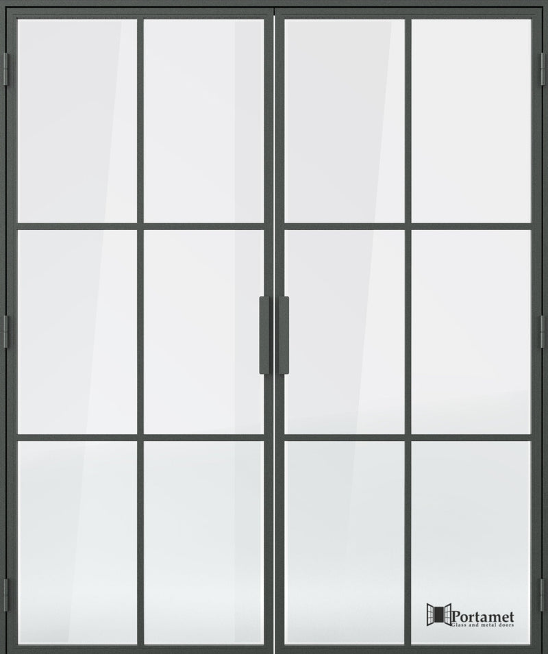 Portamet by Sfarzo - Malmo Classic Double-Leaf Steel Glazed Crittal Style Door