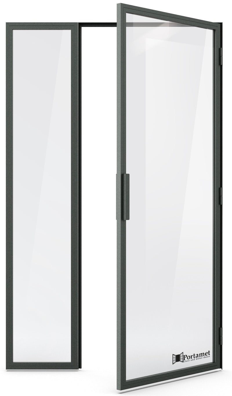 Portamet by Sfarzo - Milano Classic Steel Glazed Crittal Style Door with a Fixel Panel