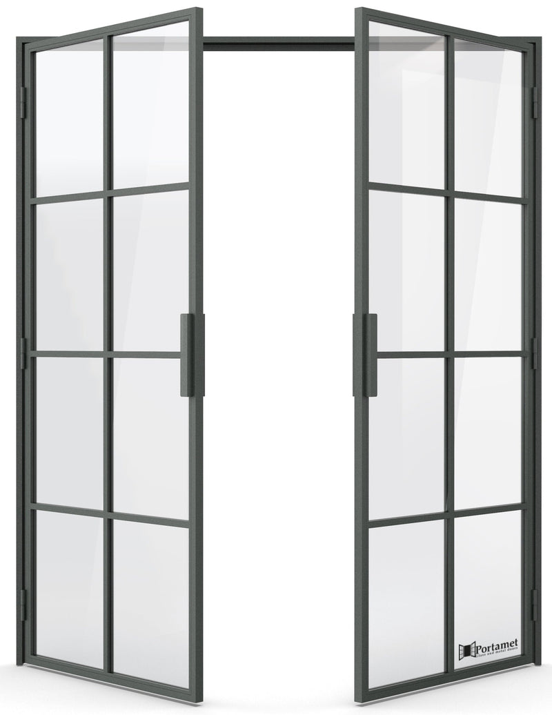 Portamet by Sfarzo - Oslo Classic Double-Leaf Steel Glazed Crittal Style Door
