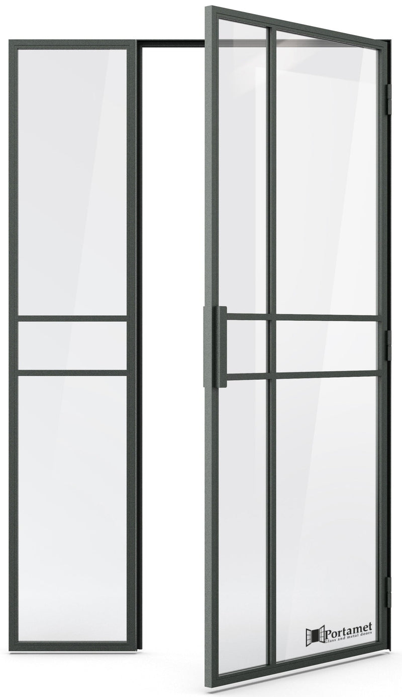 Portamet by Sfarzo - Paris Classic Steel Glazed Crittal Style Door with a Fixel Panel