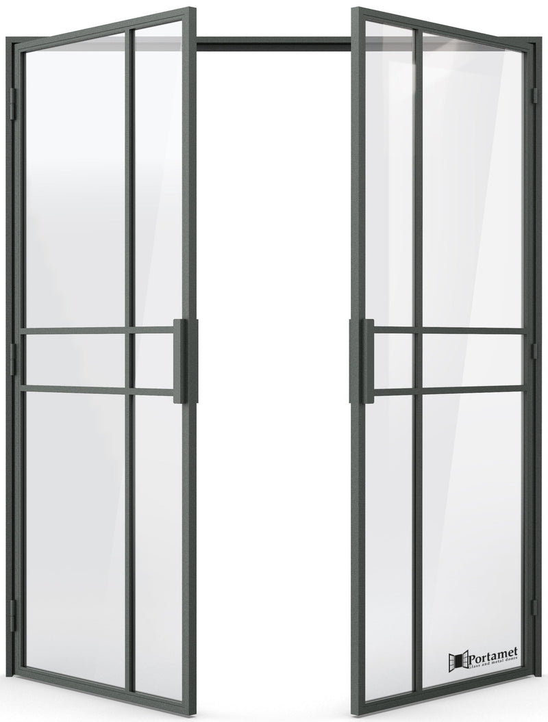 Portamet by Sfarzo - Paris Classic Double-Leaf Steel Glazed Crittal Style Door