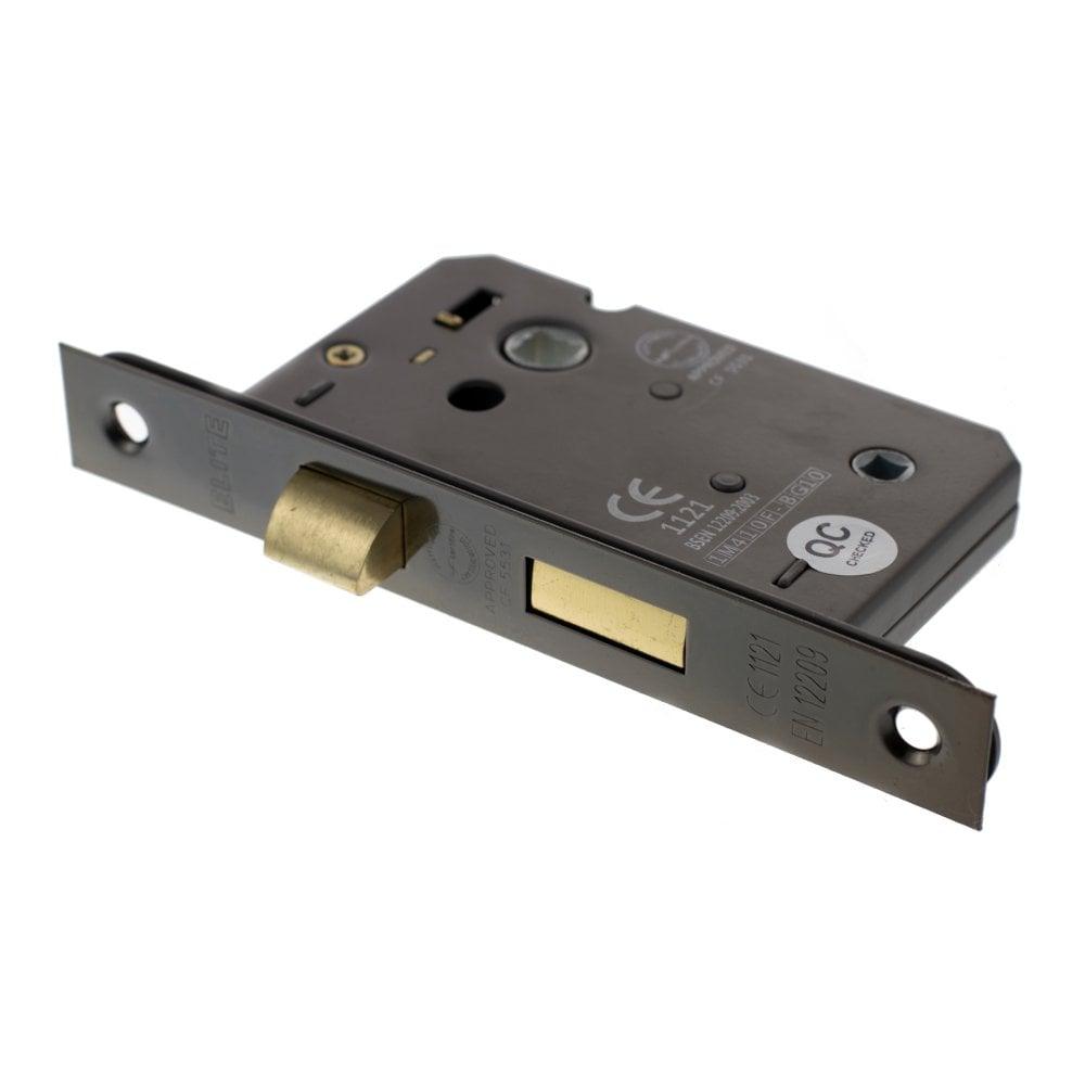 Atlantic 3" CE Elite Bathroom Lock (Black Nickel) - Door Supplies Online