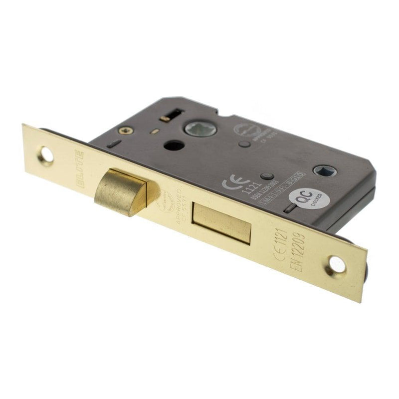 Atlantic 3" CE Elite Bathroom Lock (Polished Brass) - Door Supplies Online