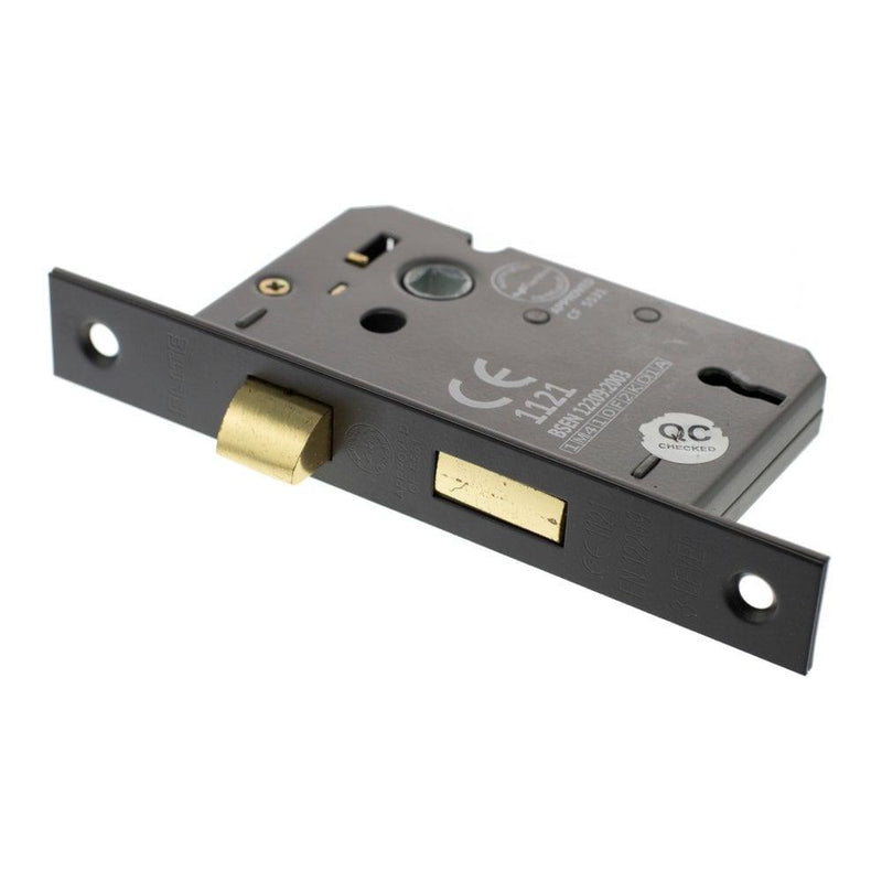 Atlantic 2.5" CE Elite 5 Lever Key Sashlock (Matt Black) - Door Supplies Online