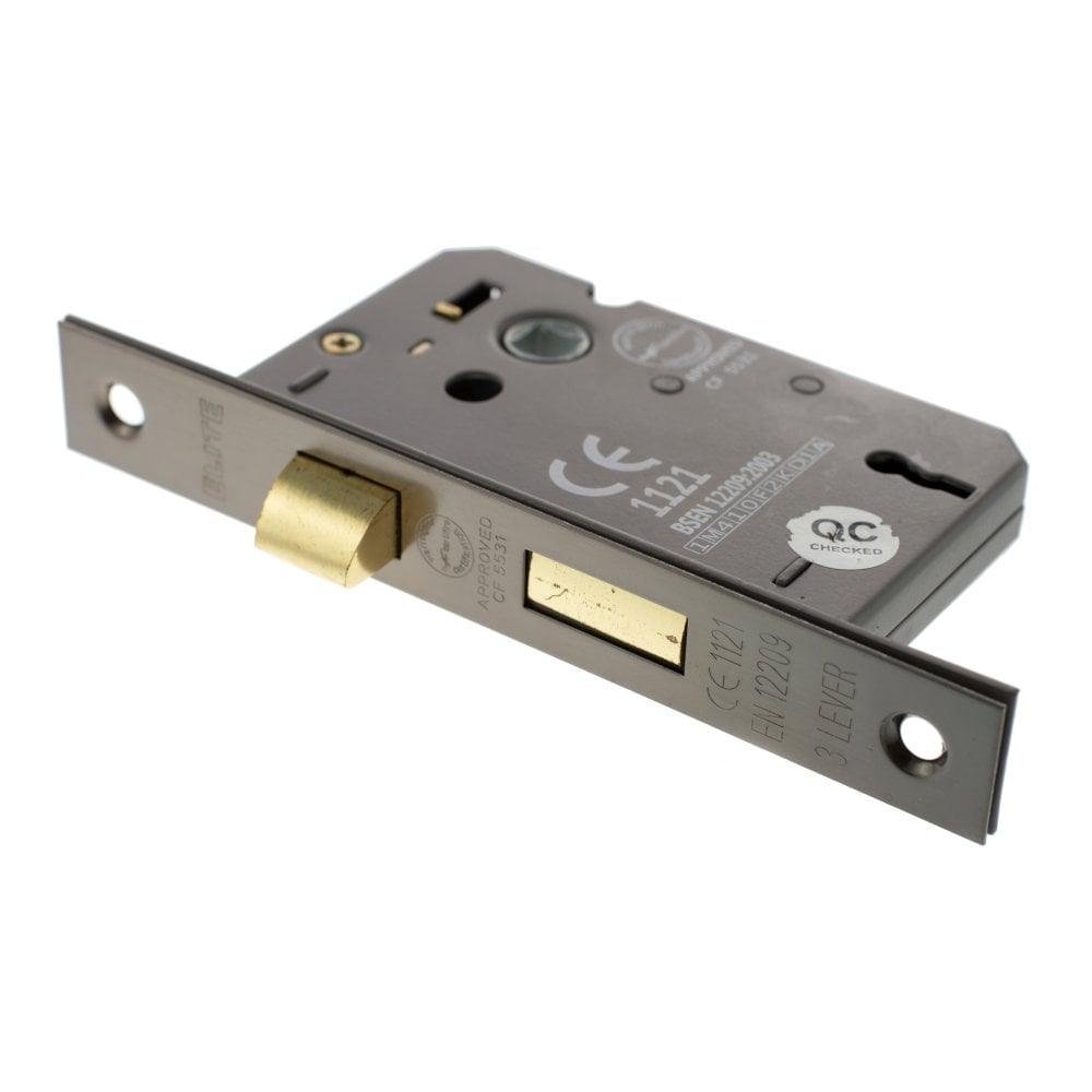 Atlantic 3" CE Elite 3 Lever Key Sashlock (Black Nickel) - Door Supplies Online