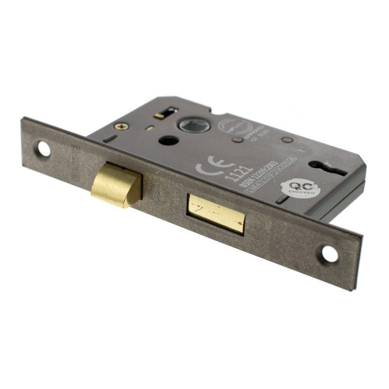 Atlantic 3" CE Elite 3 Lever Key Sashlock (Distressed Silver) - Door Supplies Online