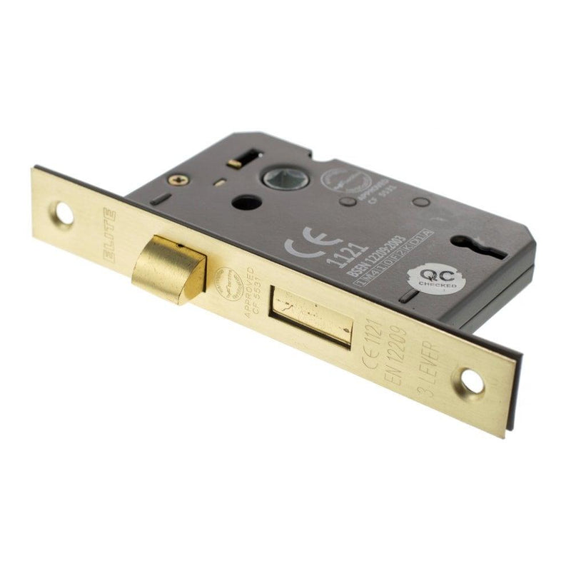 Atlantic 3" CE Elite 3 Lever Key Sashlock (Satin Brass) - Door Supplies Online
