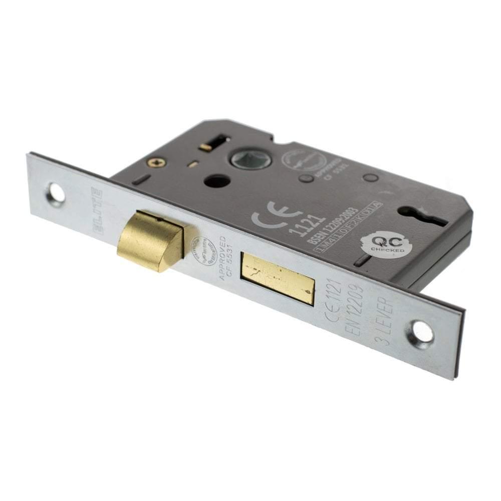Atlantic 2.5" CE Elite 3 Lever Key Sashlock (Satin Chrome) - Door Supplies Online