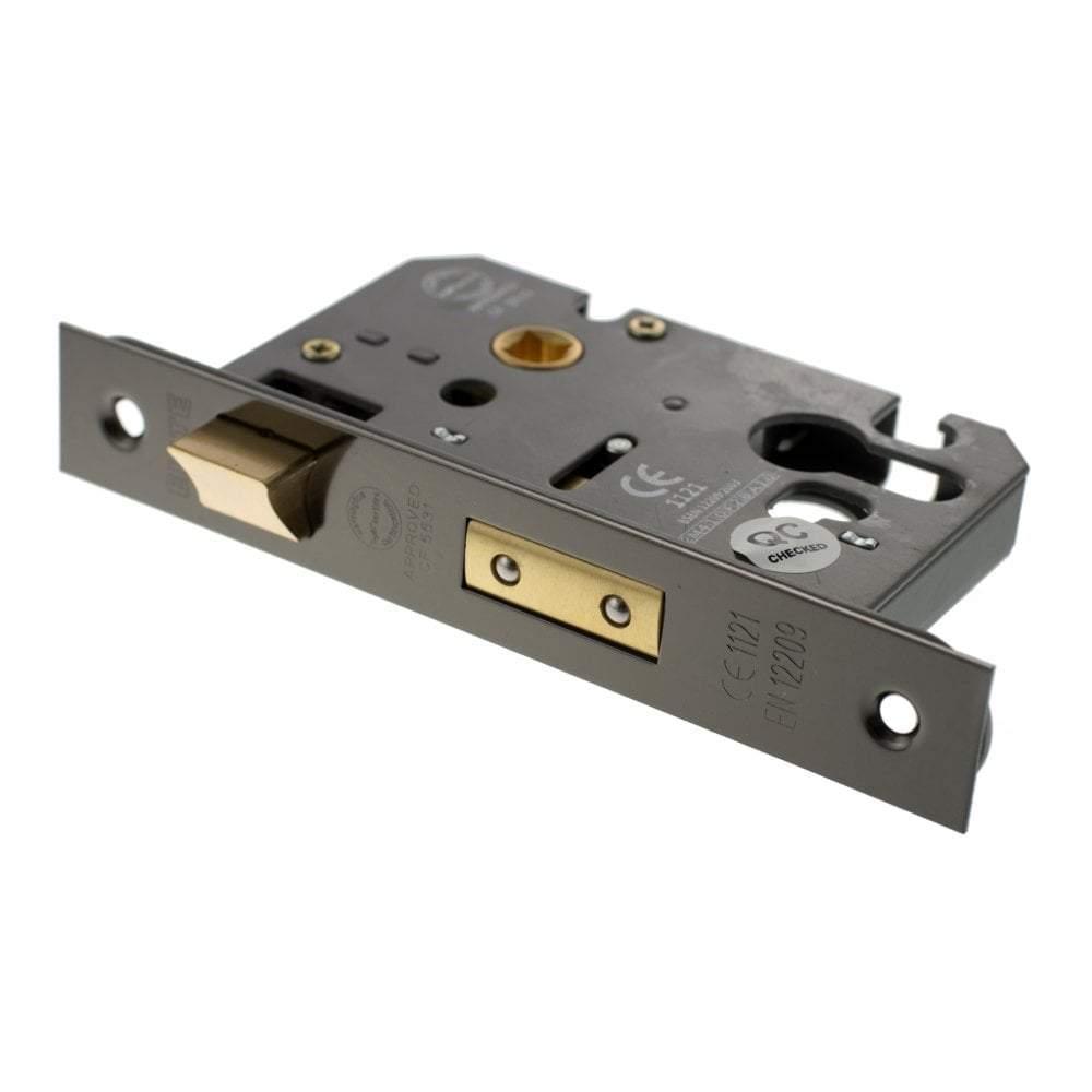 Atlantic 3" CE Elite Euro Sashlock (Black Nickel) - Door Supplies Online
