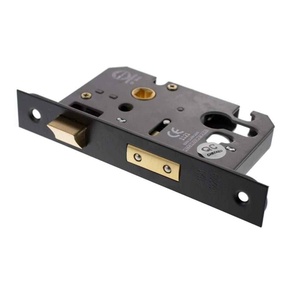 Atlantic 3" CE Elite Euro Sashlock (Matt Black) - Door Supplies Online