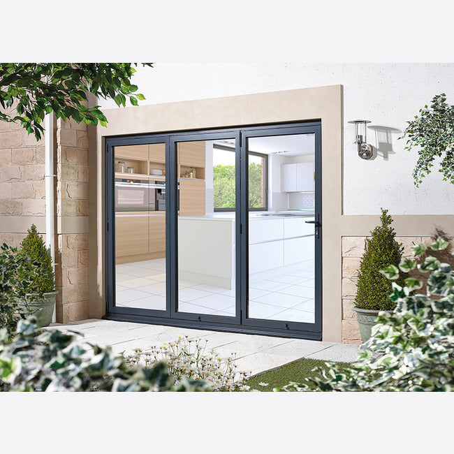 LPD Aluminium Prefinished Grey Folding-Sliding Door Set - 3+0 (2990mm x 2090mm)