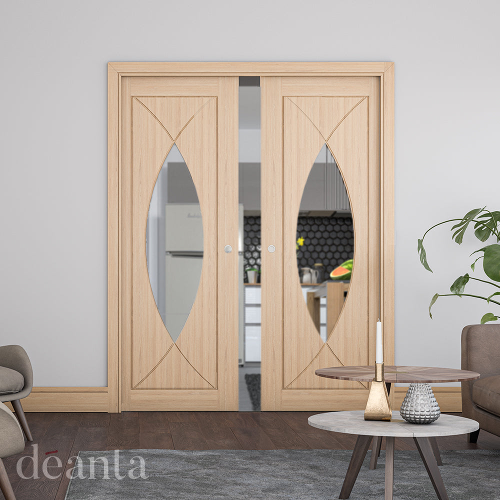 Deanta Oak Amalfi Glazed Pre-finished Door FSC