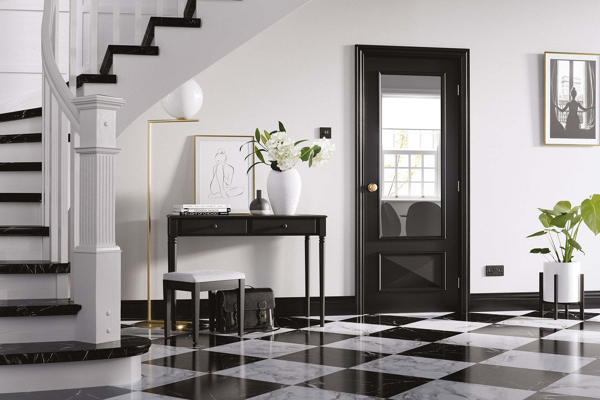 LPD Black Knightsbridge Glazed Internal door
