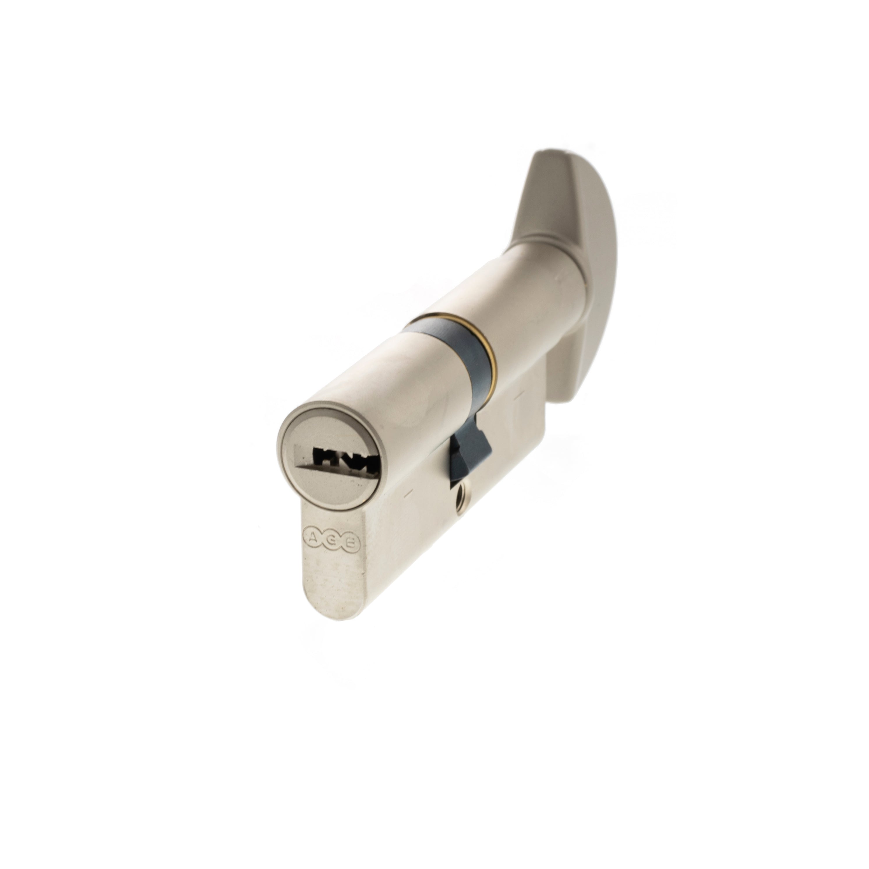 AGB Euro Profile 15 Pin Cylinder Key to Turn 40-40mm (80mm) - Satin Brass