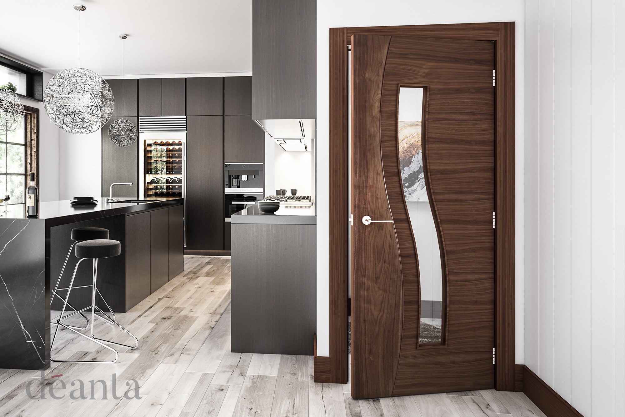 Deanta Walnut Cadiz Clear Glazed Pre-finished FSC