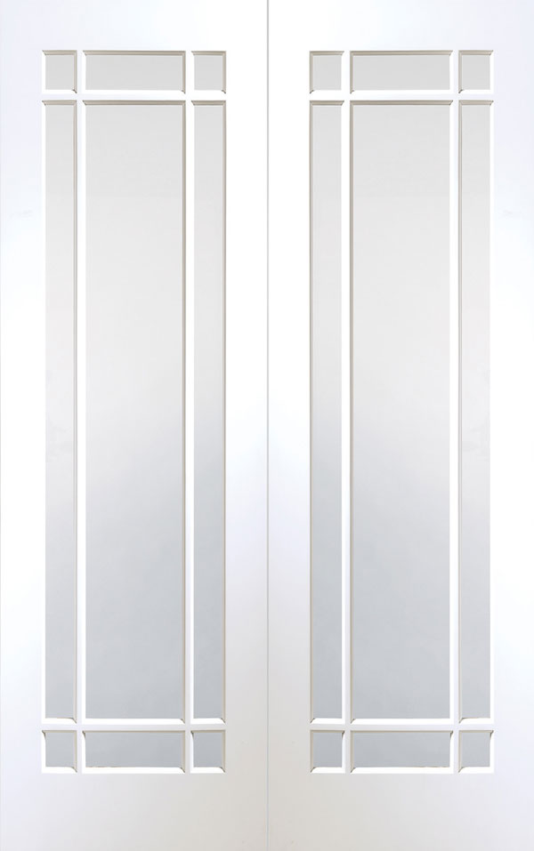XL Joinery Cheshire White Primed Clear Glazed Pair Internal door