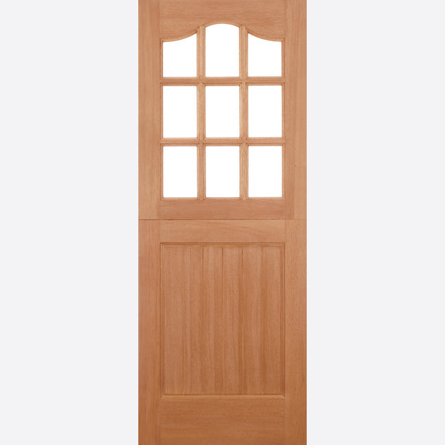 External Door LPD Hardwood Stable 9L M&T Clear Glazed