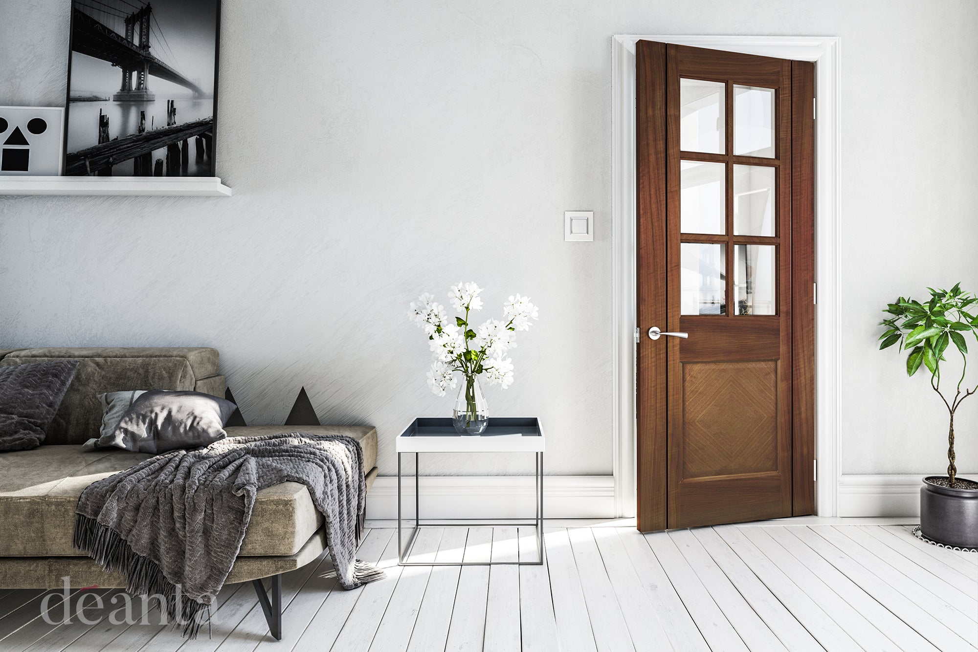 Deanta Walnut Kensington Glazed Pre-finished FSC