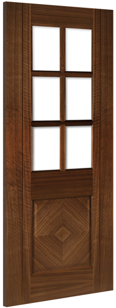 Deanta Walnut Kensington Glazed Pre-finished Internal door
