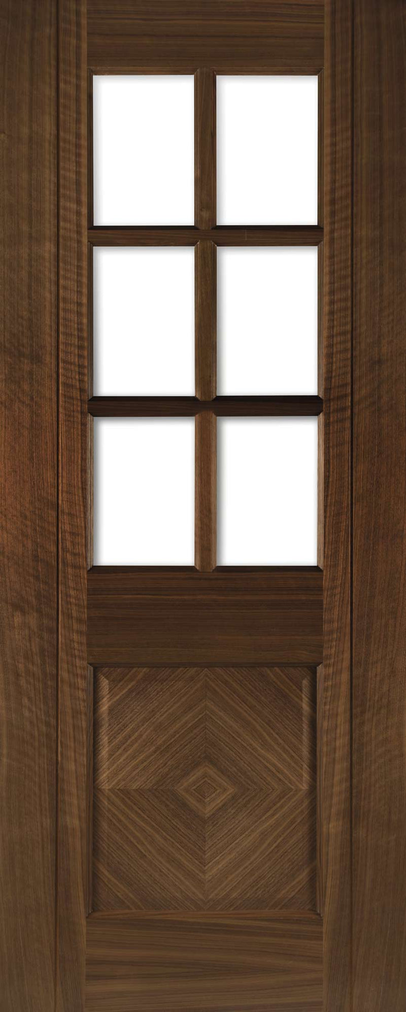 Pre-Assembled Walnut Kensington Glazed Pre-finished Door Set