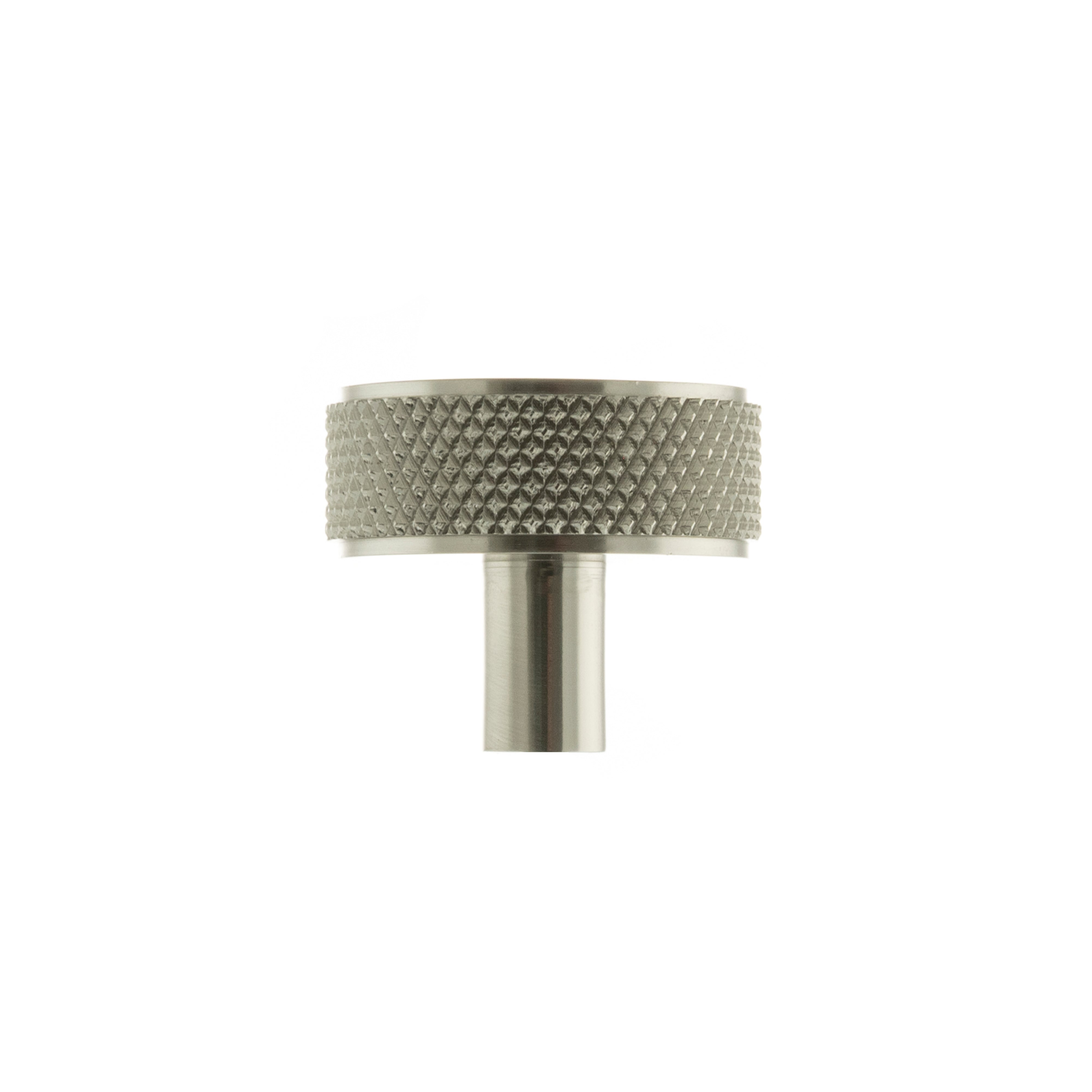 Atlantic Hargreaves Disc Knurled Cabinet Knob on Concealed Fix - Satin Nickel